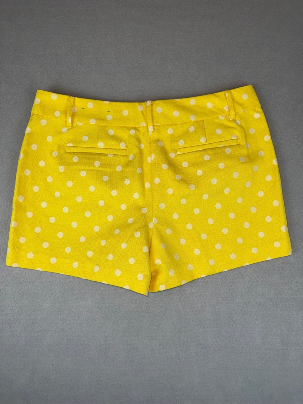 Ann Taylor Yellow Polka Dot High-Waist Shorts Size Cotton Blend 12P - Picture 2 of 7